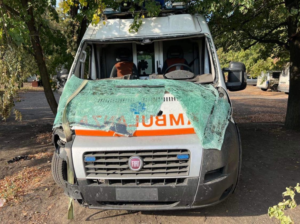 A medical evacuation vehicle in need of repairs